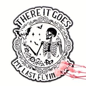 **3 for $20 (all individual pins) Black and White Skeleton Pin